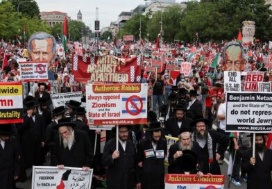 Thousands protest near US Capitol ahead of Netanyahu speech
