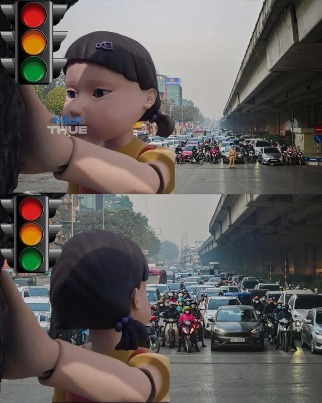 Pinoys Suggest 'Squid Game' Doll for Traffic Light Discipline - Pinas Times