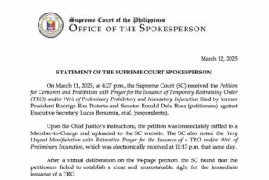 Supreme Court Rejects Bid to Block Duterte’s Arrest - Pinas Times